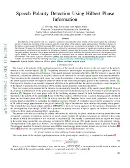 Speech Polarity Detection Using Hilbert Phase Information