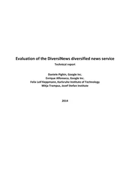 Evaluation of the DiversiNews diversified news service