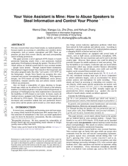 Your Voice Assistant is Mine: How to Abuse Speakers to Steal Information
  and Control Your Phone