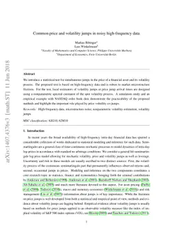 Common price and volatility jumps in noisy high-frequency data