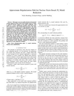 Approximate Regularization Path for Nuclear Norm Based H2 Model
  Reduction