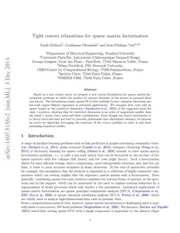 Tight convex relaxations for sparse matrix factorization