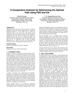 A Comparative Analysis for Determining the Optimal Path using PSO and GA