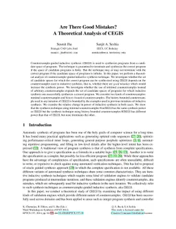 Are There Good Mistakes? A Theoretical Analysis of CEGIS