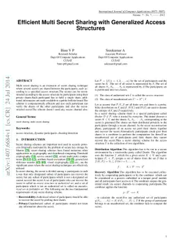 Efficient Multi Secret Sharing with Generalized Access Structures