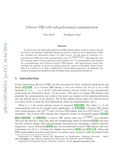 2-Server PIR with sub-polynomial communication