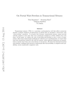 On Partial Wait-Freedom in Transactional Memory