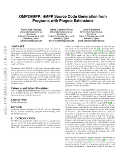 OMP2HMPP: HMPP Source Code Generation from Programs with Pragma
  Extensions