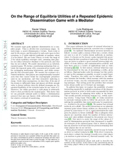On the Range of Equilibria Utilities of a Repeated Epidemic
  Dissemination Game with a Mediator