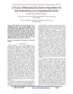 A Fuzzy Differential Evolution Algorithm for Job Scheduling on
  Computational Grids