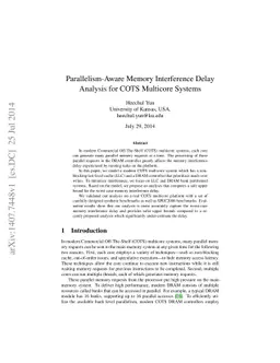Parallelism-Aware Memory Interference Delay Analysis for COTS Multicore
  Systems