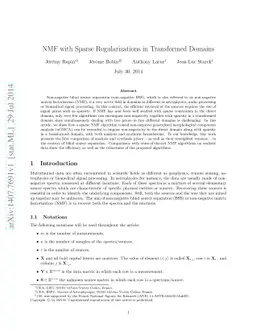 NMF with Sparse Regularizations in Transformed Domains