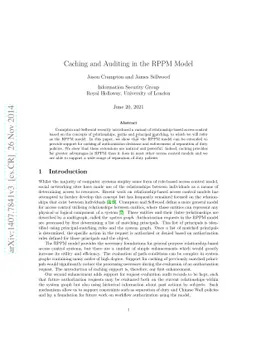 Caching and Auditing in the RPPM Model