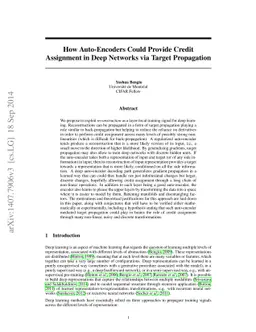 How Auto-Encoders Could Provide Credit Assignment in Deep Networks via
  Target Propagation