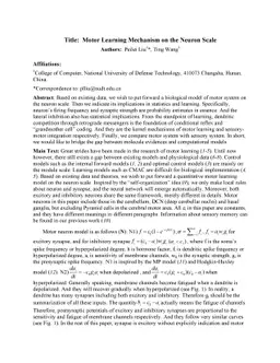 Motor Learning Mechanism on the Neuron Scale