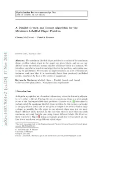 A Parallel Branch and Bound Algorithm for the Maximum Labelled Clique
  Problem