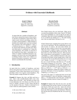 Evidence with Uncertain Likelihoods