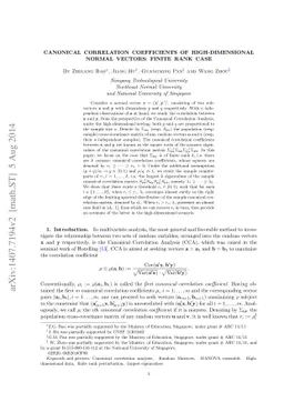 Canonical correlation coefficients of high-dimensional normal vectors:
  finite rank case