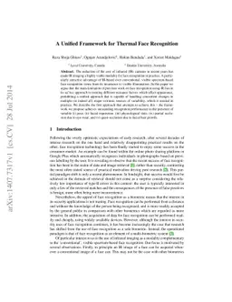A unified framework for thermal face recognition