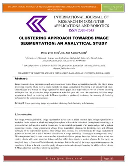 Clustering Approach Towards Image Segmentation: An Analytical Study