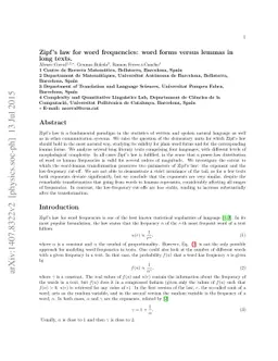 Zipf's law for word frequencies: word forms versus lemmas in long texts
