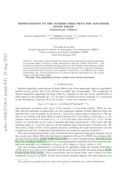 Improvements to the number field sieve for non-prime finite fields
