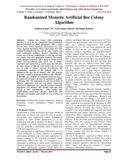 Randomized Memetic Artificial Bee Colony Algorithm