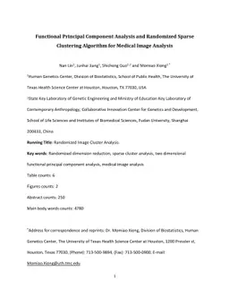 Functional Principal Component Analysis and Randomized Sparse Clustering
  Algorithm for Medical Image Analysis