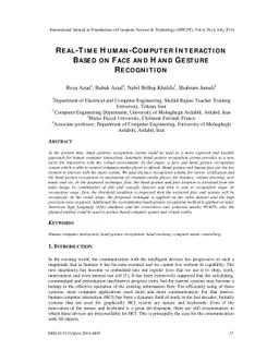 Real-Time Human-Computer Interaction Based on Face and Hand Gesture
  Recognition