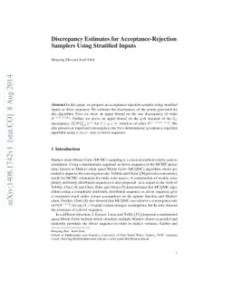Discrepancy Estimates for Acceptance-Rejection Samplers Using Stratified
  Inputs