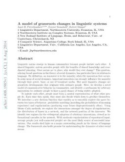 A model of grassroots changes in linguistic systems