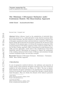 The Minimum S-Divergence Estimator under Continuous Models: The
  Basu-Lindsay Approach