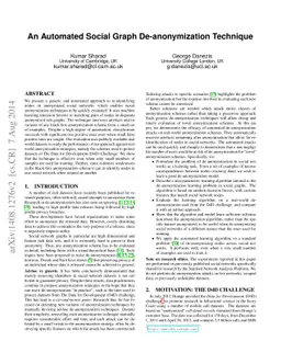 An Automated Social Graph De-anonymization Technique