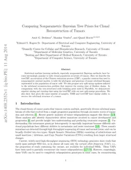 Comparing Nonparametric Bayesian Tree Priors for Clonal Reconstruction
  of Tumors