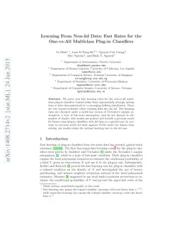 Learning From Non-iid Data: Fast Rates for the One-vs-All Multiclass
  Plug-in Classifiers