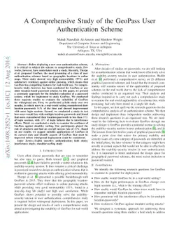 A Comprehensive Study of the GeoPass User Authentication Scheme