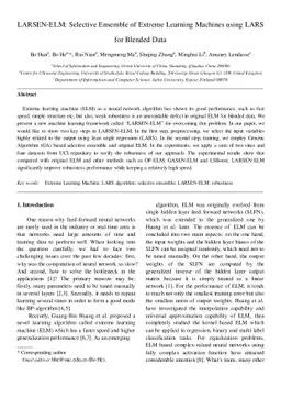 LARSEN-ELM: Selective Ensemble of Extreme Learning Machines using LARS
  for Blended Data