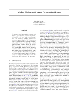 Markov Chains on Orbits of Permutation Groups
