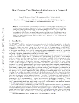 Near-Constant-Time Distributed Algorithms on a Congested Clique