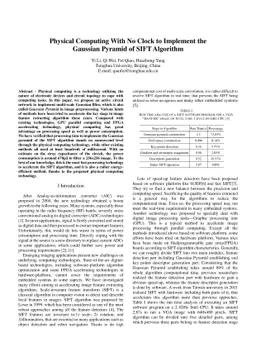 Physical Computing With No Clock to Implement the Gaussian Pyramid of
  SIFT Algorithm
