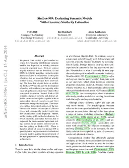 SimLex-999: Evaluating Semantic Models with (Genuine) Similarity
  Estimation