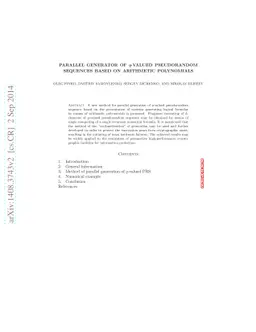 Parallel generator of $q$-valued pseudorandom sequences based on
  arithmetic polynomials