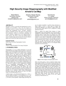 High Security Image Steganography with Modified Arnold cat map