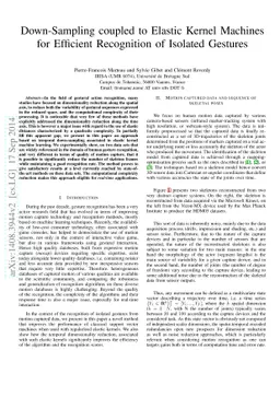 Down-Sampling coupled to Elastic Kernel Machines for Efficient
  Recognition of Isolated Gestures