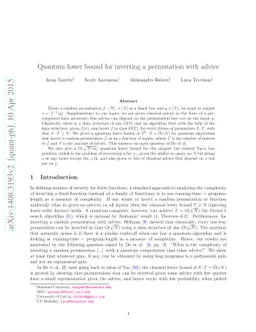 Quantum lower bound for inverting a permutation with advice
