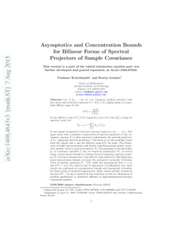 Asymptotics and Concentration Bounds for Bilinear Forms of Spectral
  Projectors of Sample Covariance