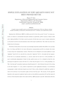 Simple explanation on why QKD keys have not been proved secure