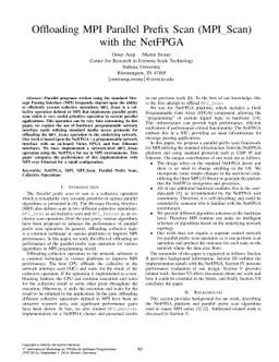 Offloading MPI Parallel Prefix Scan (MPI_Scan) with the NetFPGA