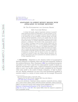 Adaptation to lowest density regions with application to support
  recovery