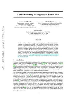 A Wild Bootstrap for Degenerate Kernel Tests